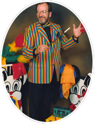 Russell King, magician, with magic wand
